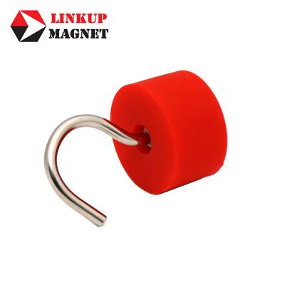 Red Silicone Coated Magnetic Hook