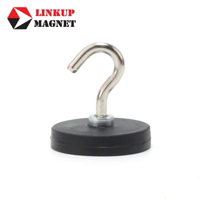 Rubber Coated Magnetic Hook With Open Hook